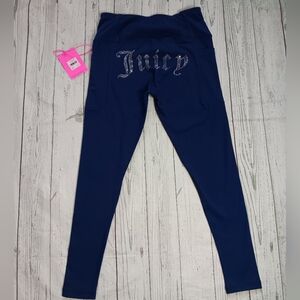 NWT Juicy Couture Sport Women's Bling Legging Navy Blue Size S
